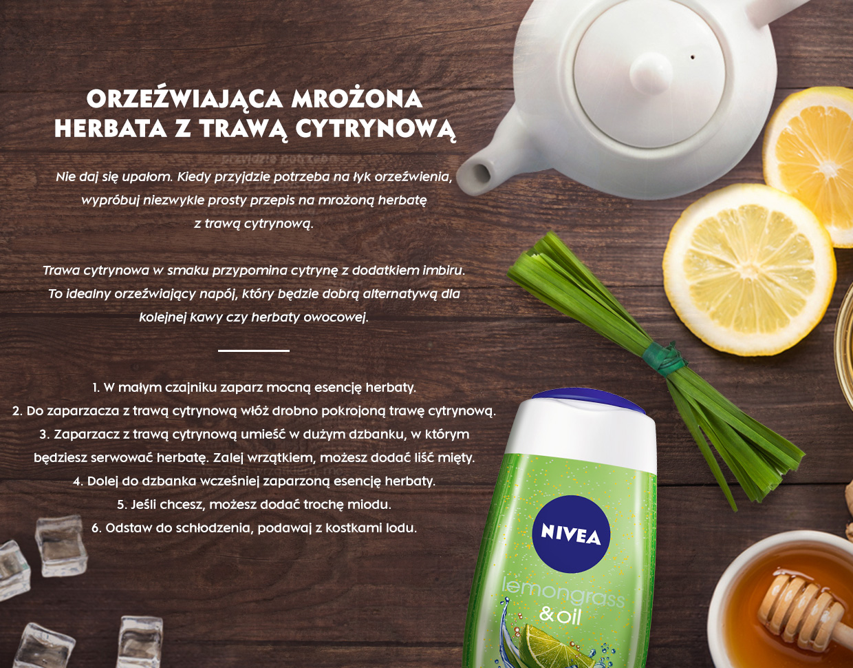 Orzeźwiająca mrożona herbata z trawą cytyrynową | Klub MOJA NIVEA